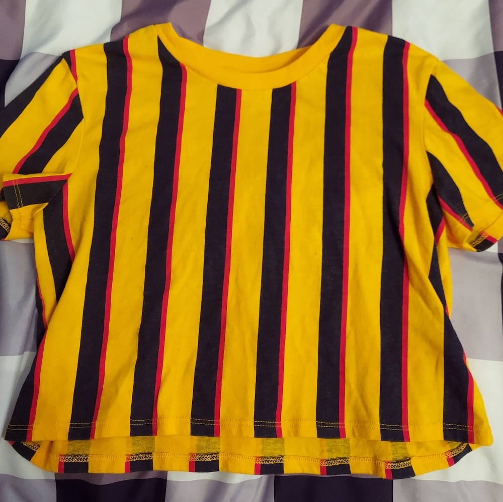 Zine stripe crop top shirt. Small